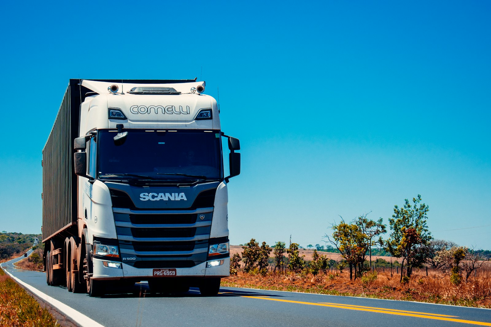 Commercial freight truck on national highway